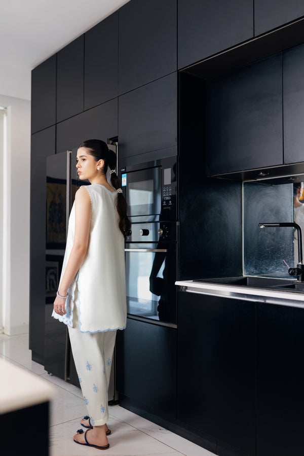 IVORY LUXURY EMBROIDERED 2PCS SET (NPA2-25303) - READY TO WEAR