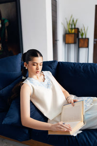 IVORY LUXURY EMBROIDERED 2PCS SET (NPA2-25303) - READY TO WEAR