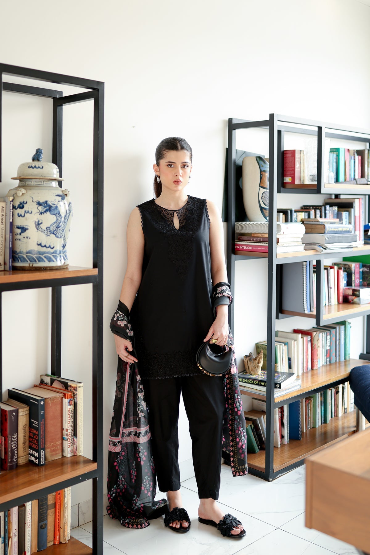 JET BLACK LUXURY EMBROIDERED 3 PCS SET (NPA3-25430)-READY TO WEAR