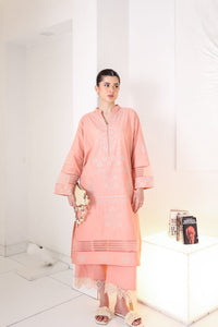 PEACHY PINK LUXURY EMBROIDERED 2PCS SET (NPA2-25306)-READY TO WEAR