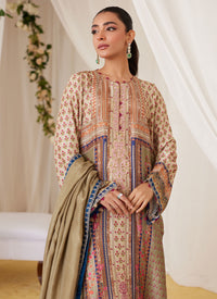 Reen Printed Raw Silk Shirt And Dupatta Farah Talib Aziz