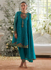 Ivalia Teal Shirt and Dupatta Farah Talib Aziz