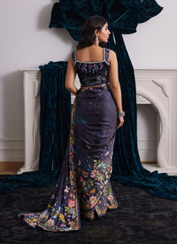 Alixia Charmeuse Saree With Velvet Blouse Farah Talib Aziz