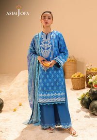 AJUBU-24 Printed Embroidered Lawn 3 Pcs