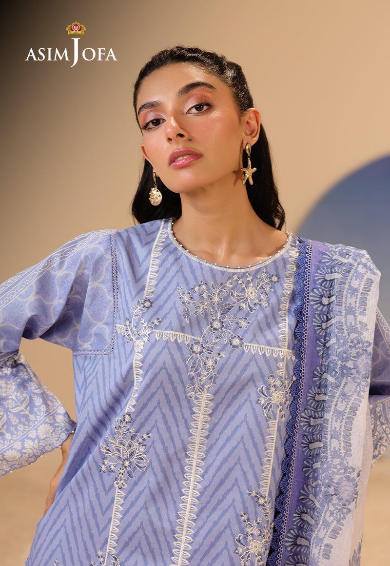 AJUBU-13 Printed Embroidered Lawn 3 Pcs