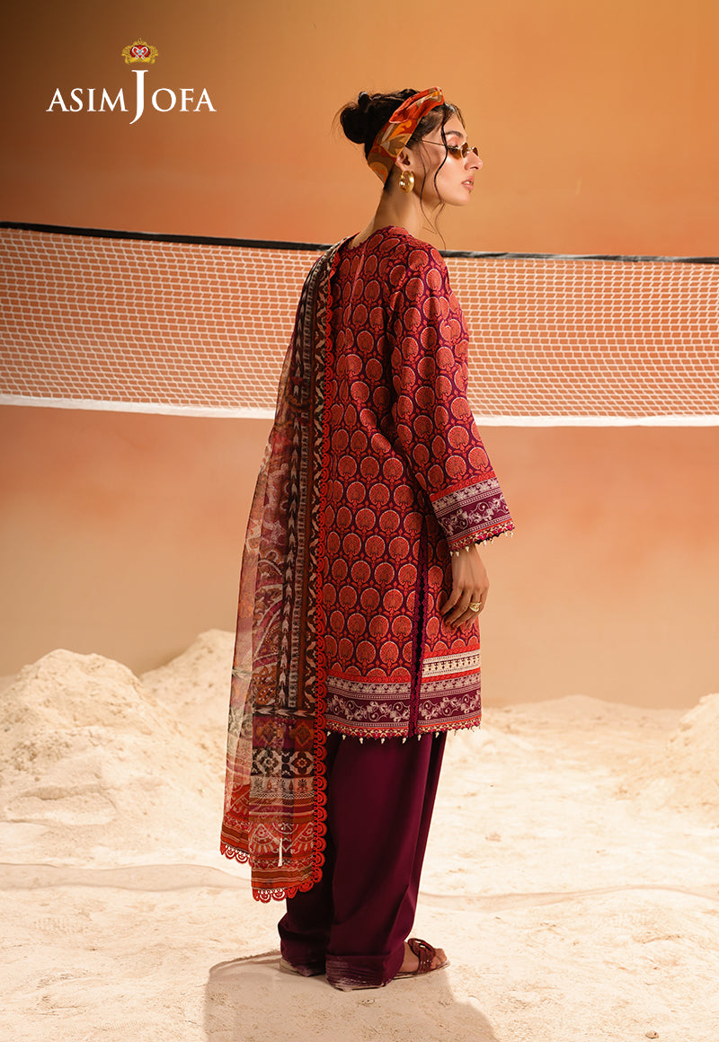 AJUBU-26 Printed Embroidered Lawn 3 Pcs