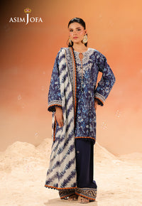 AJUBU-23 Printed Embroidered Lawn 3 Pcs