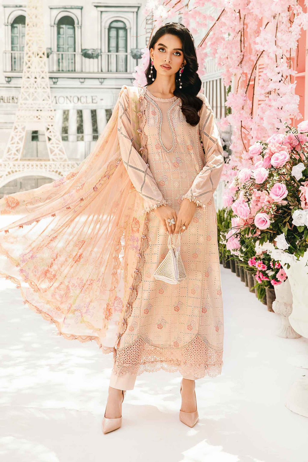 3 Piece Unstitched Embroidered Lawn Suit | MPT-2601-A – Alanii Official