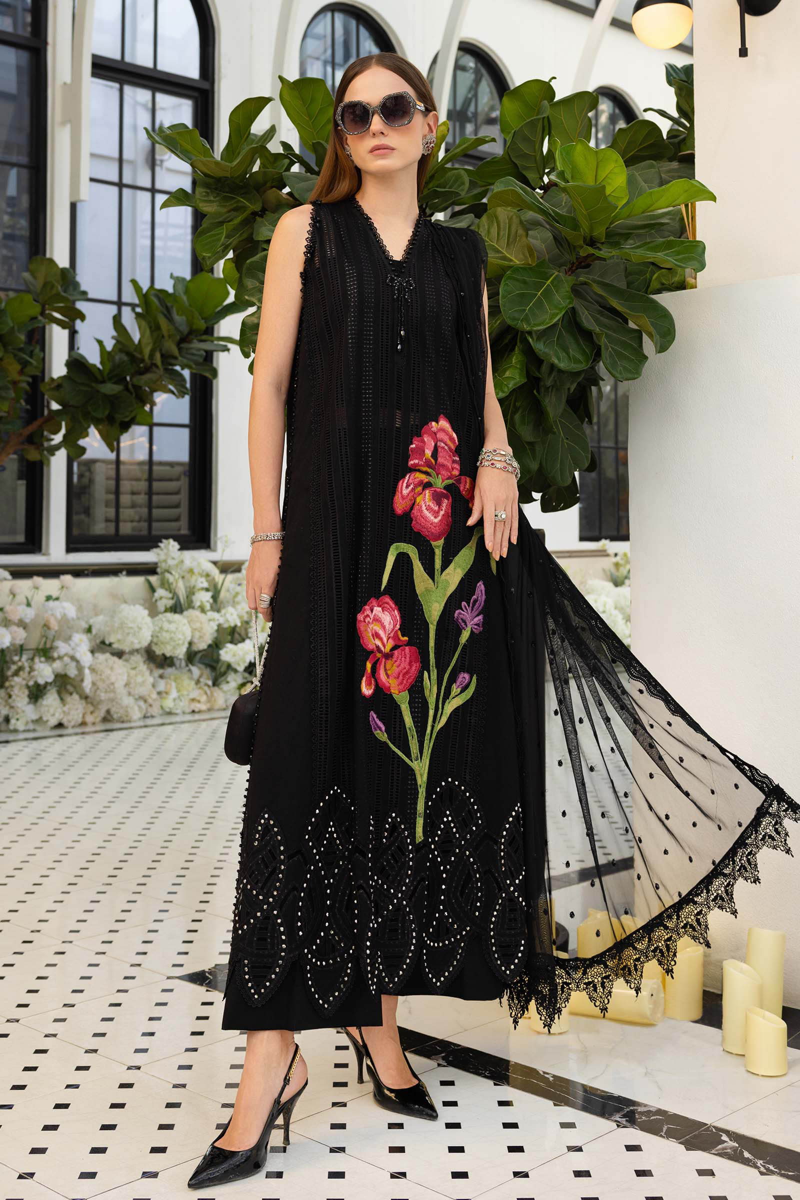 3 Piece Unstitched Embroidered Lawn Suit EL-26-10