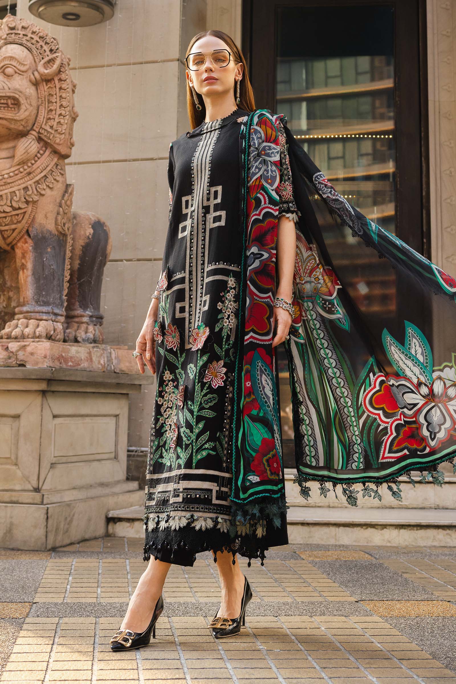 3 Piece Unstitched Embroidered Jacquard Lawn Suit EL-26-11
