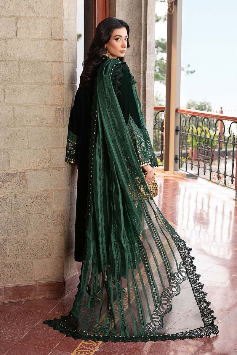 3 Piece Unstitched Embroidered Velvet Suit | DL-1212 Maria B