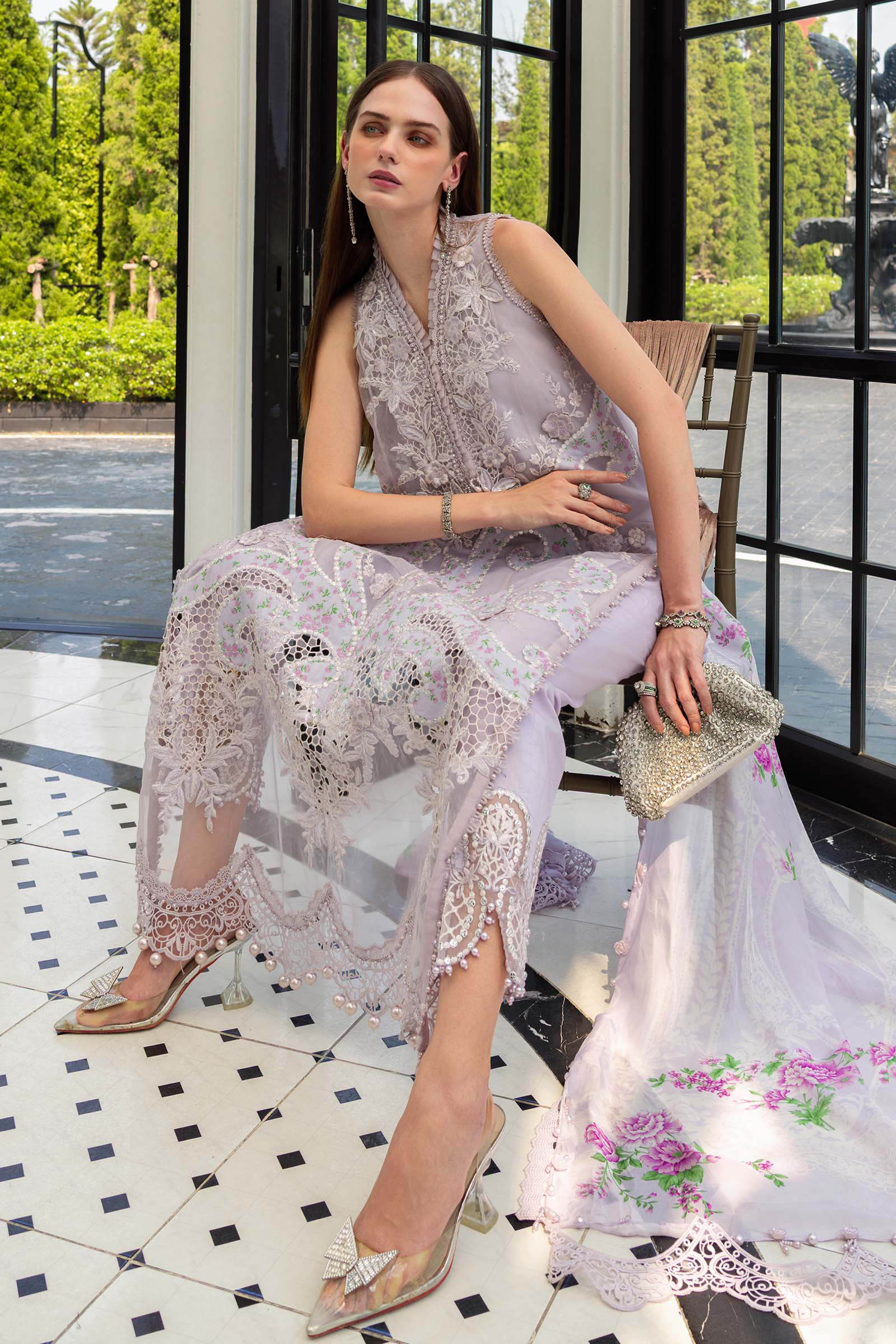 3 Piece Unstitched Embroidered Lawn Suit EL-26-12