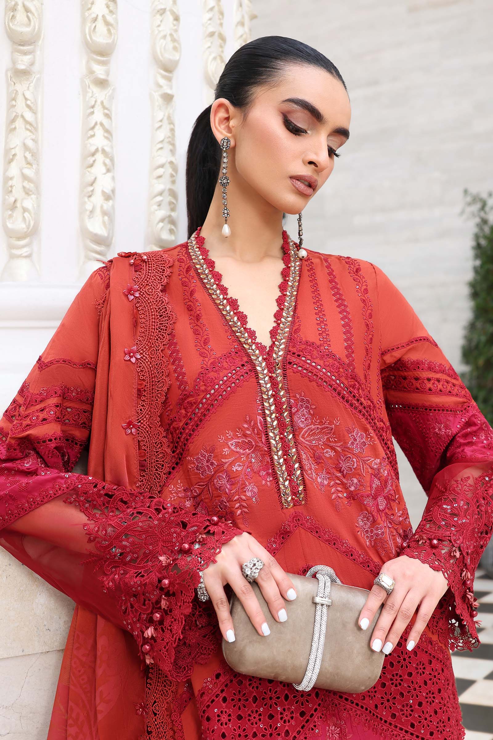 3 Piece Unstitched Embroidered Lawn Suit EL-26-13