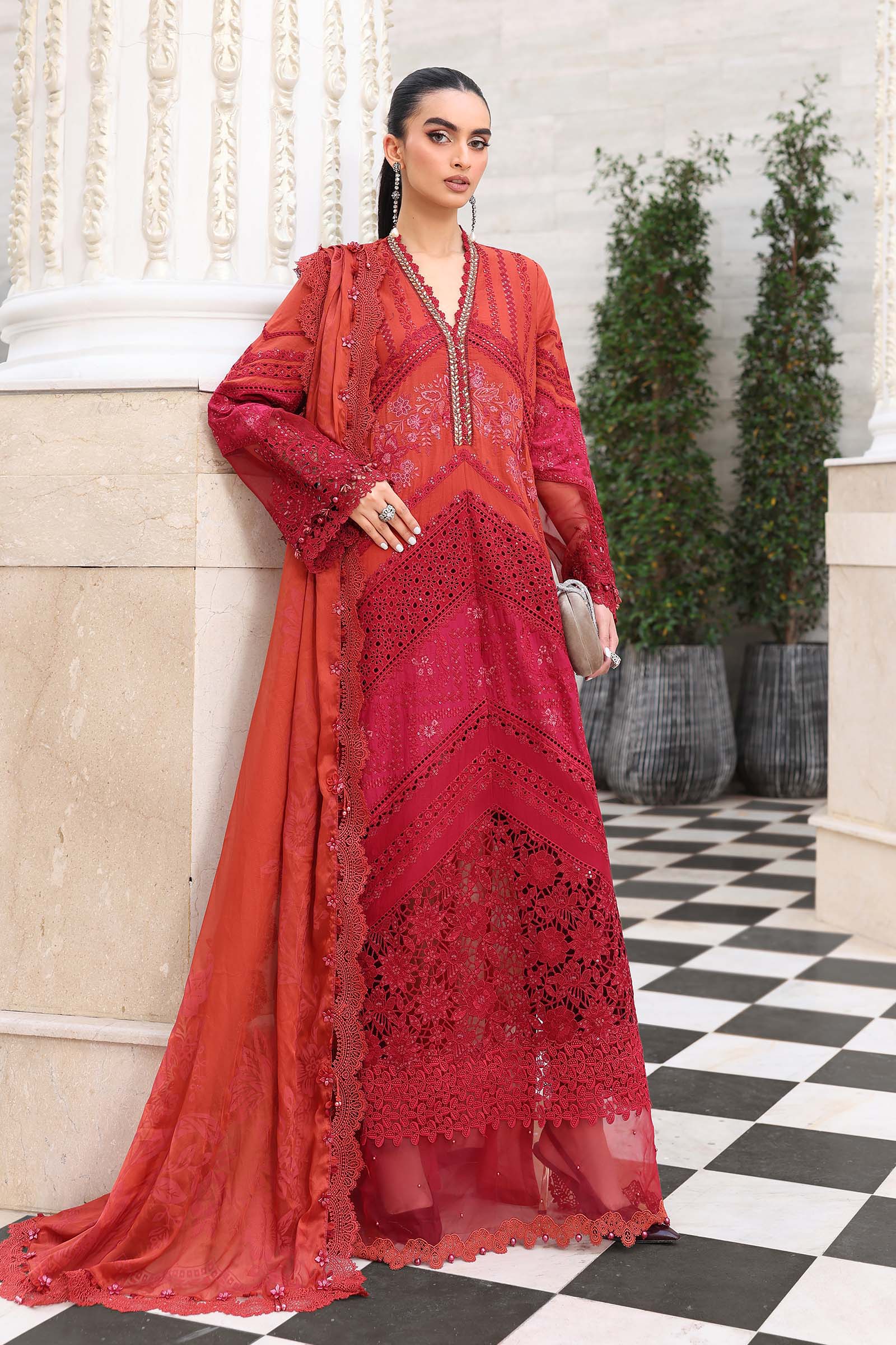 3 Piece Unstitched Embroidered Lawn Suit EL-26-13