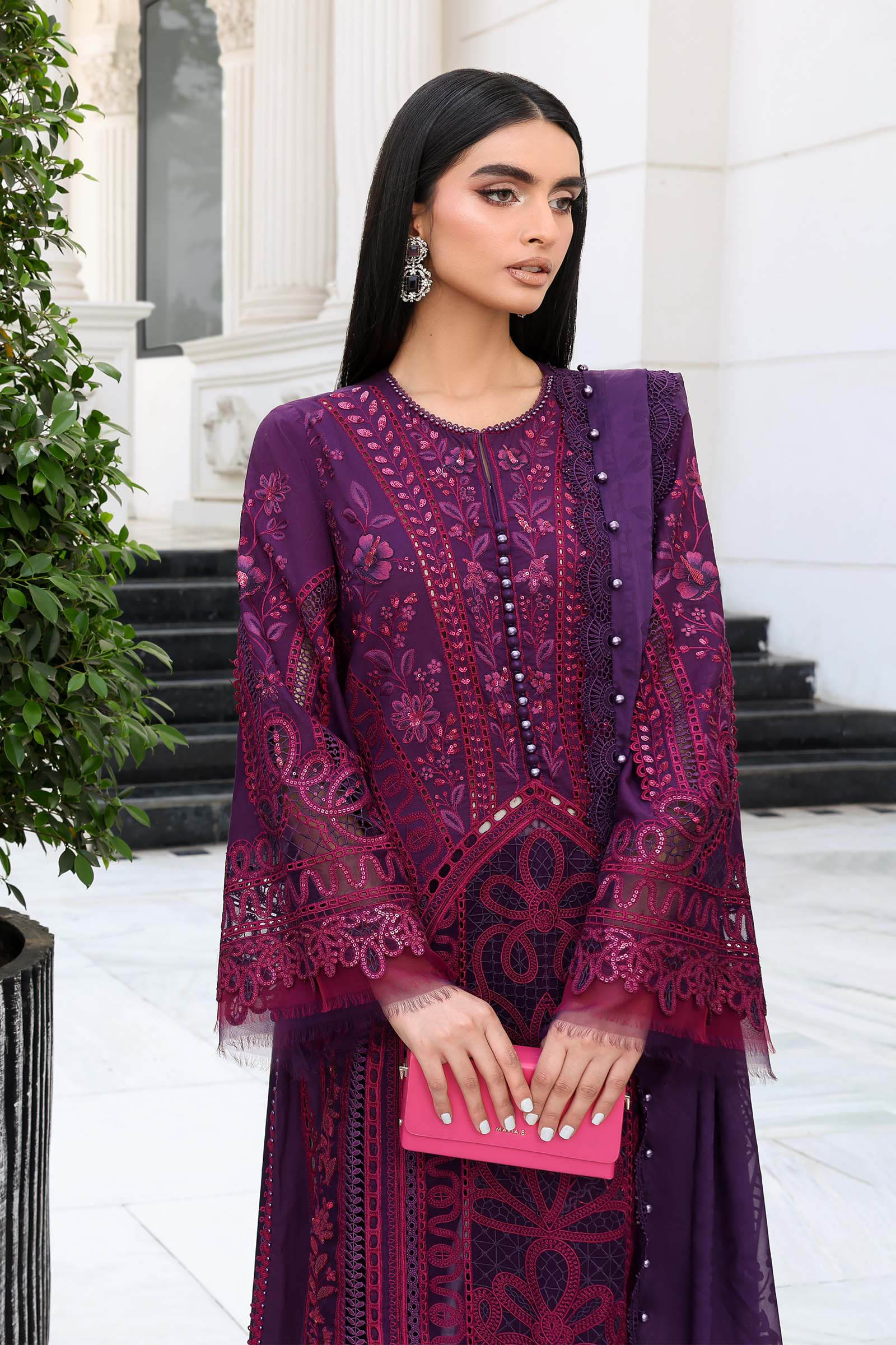 3 Piece Unstitched Embroidered Lawn Suit EL-26-14