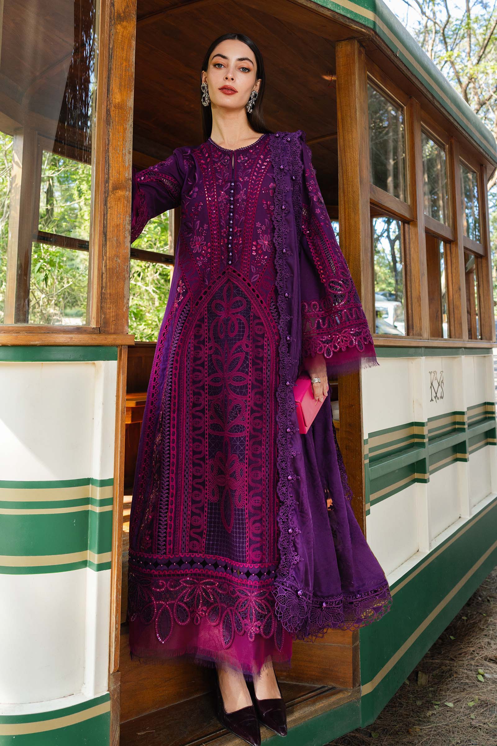 3 Piece Unstitched Embroidered Lawn Suit EL-26-14