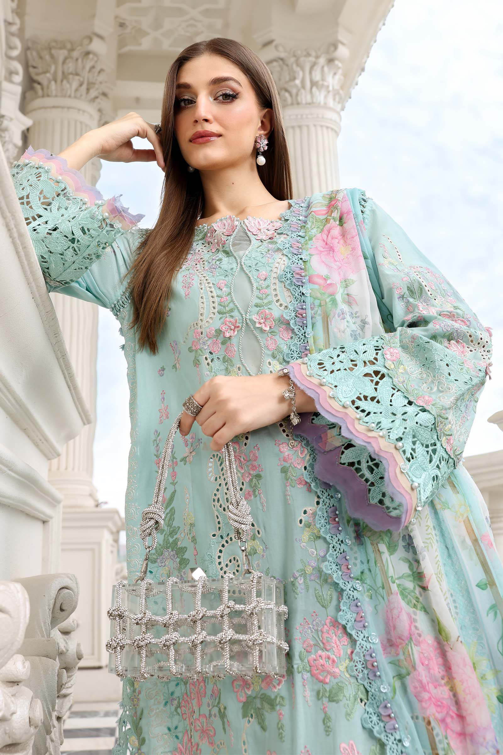 3 Piece Unstitched Embroidered Lawn Suit EL-26-15