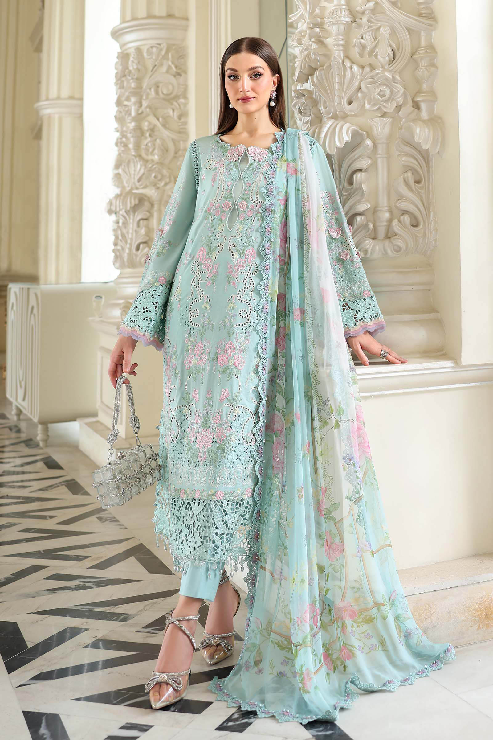 3 Piece Unstitched Embroidered Lawn Suit EL-26-15
