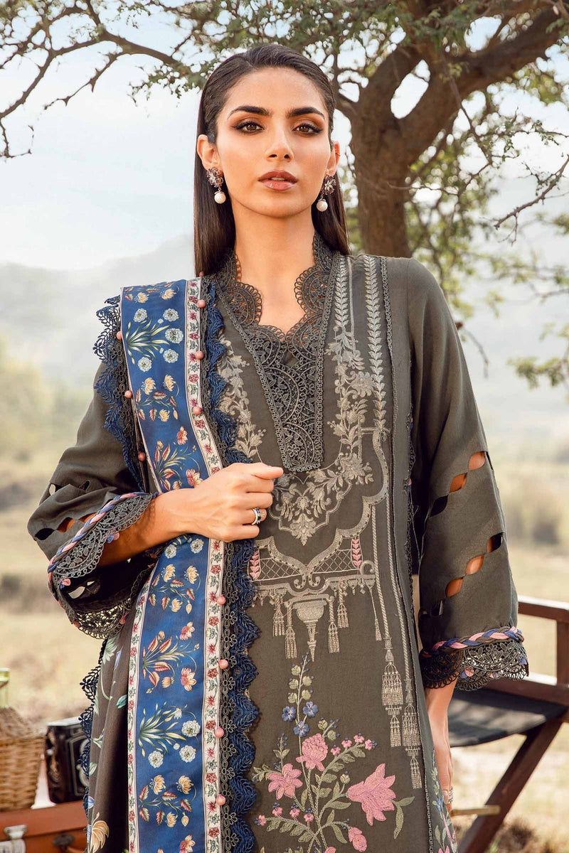 3 Piece Unstitched Printed Linen Suit | MPT-2401-A Maria B