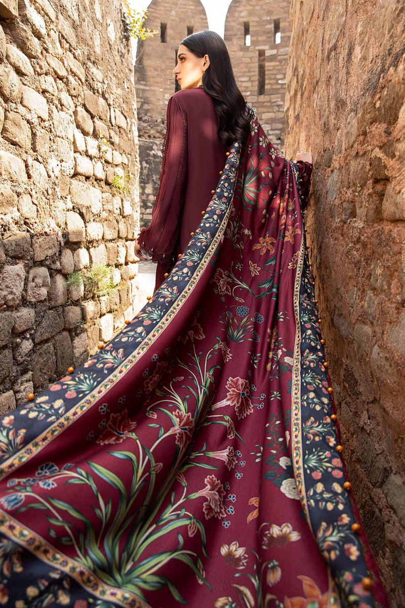 3 Piece Unstitched Printed Linen Suit | MPT-2401-B Maria B