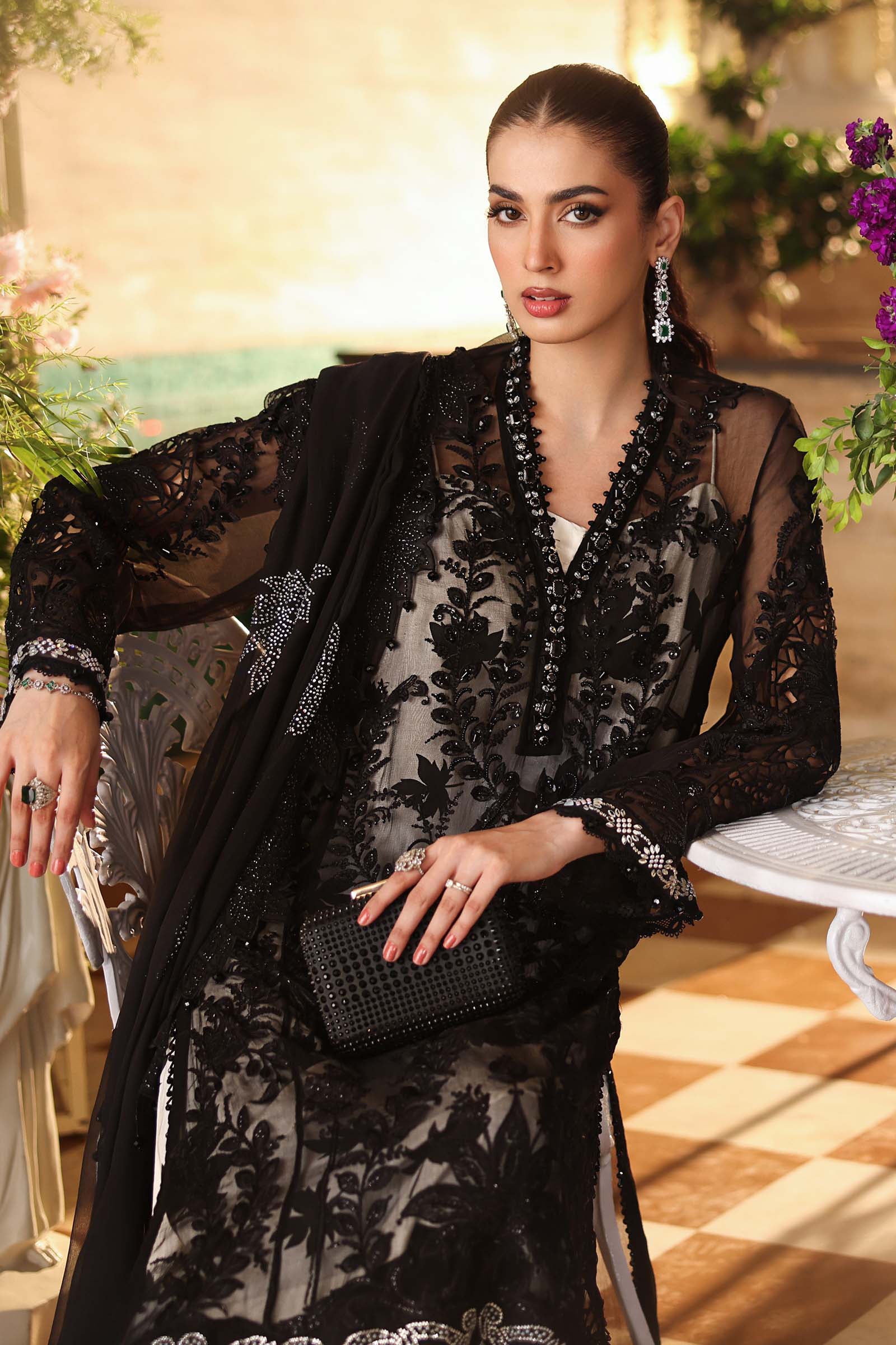 3 Piece Unstitched Embroidered Chiffon Suit - MPC-26-101