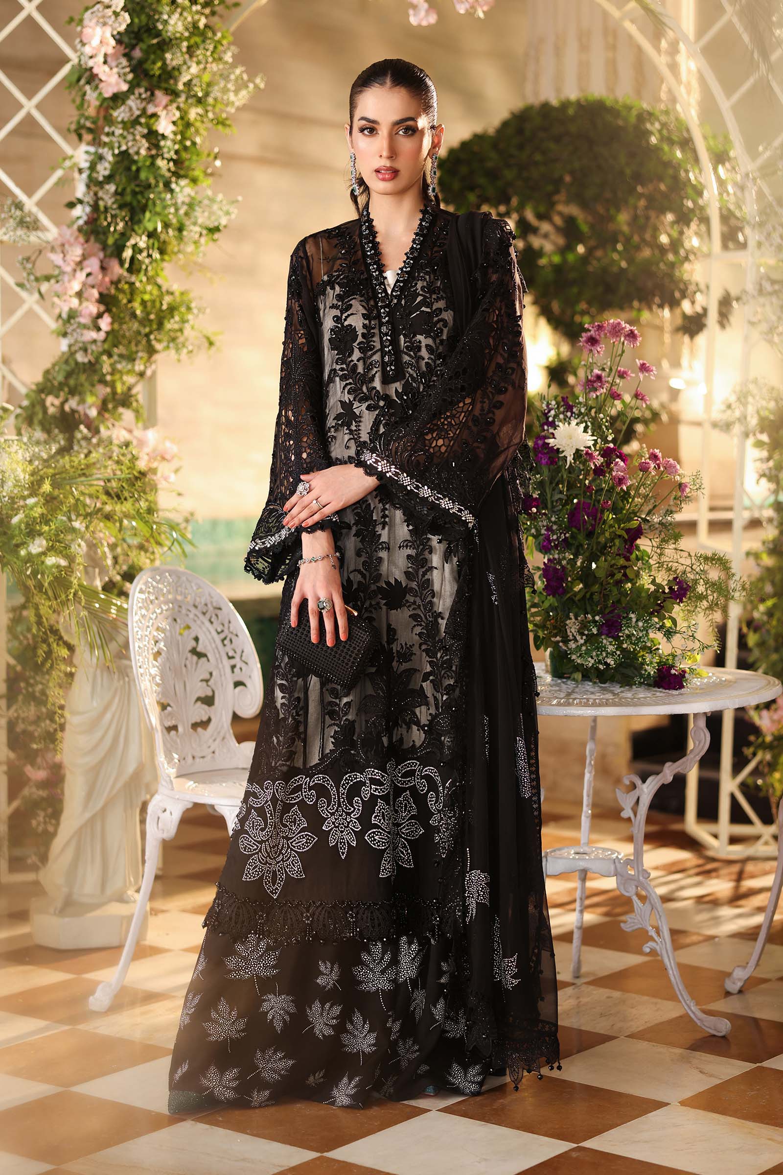 3 Piece Unstitched Embroidered Chiffon Suit - MPC-26-101