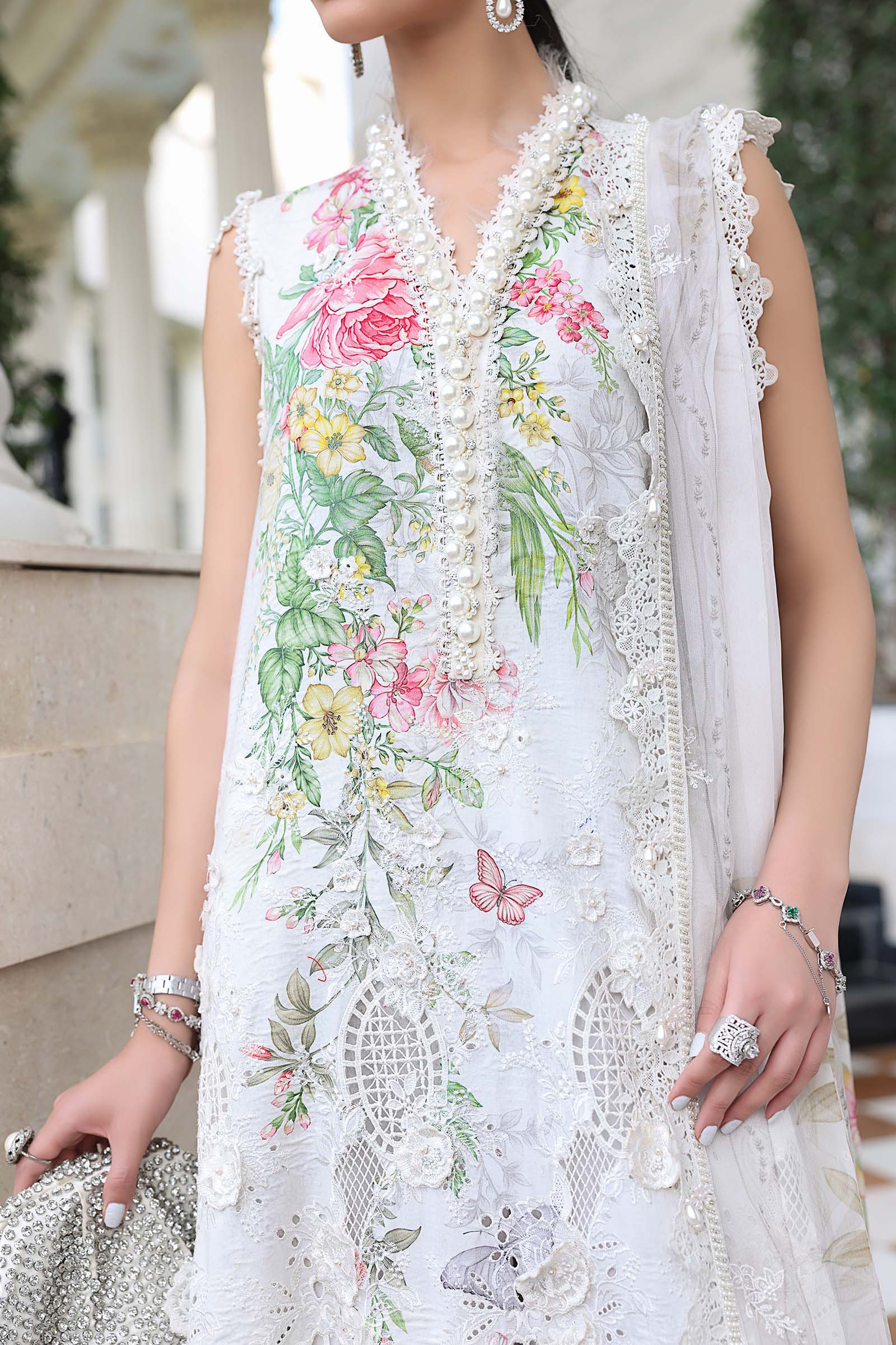 3 Piece Unstitched Embroidered Lawn Suit EL-26-03