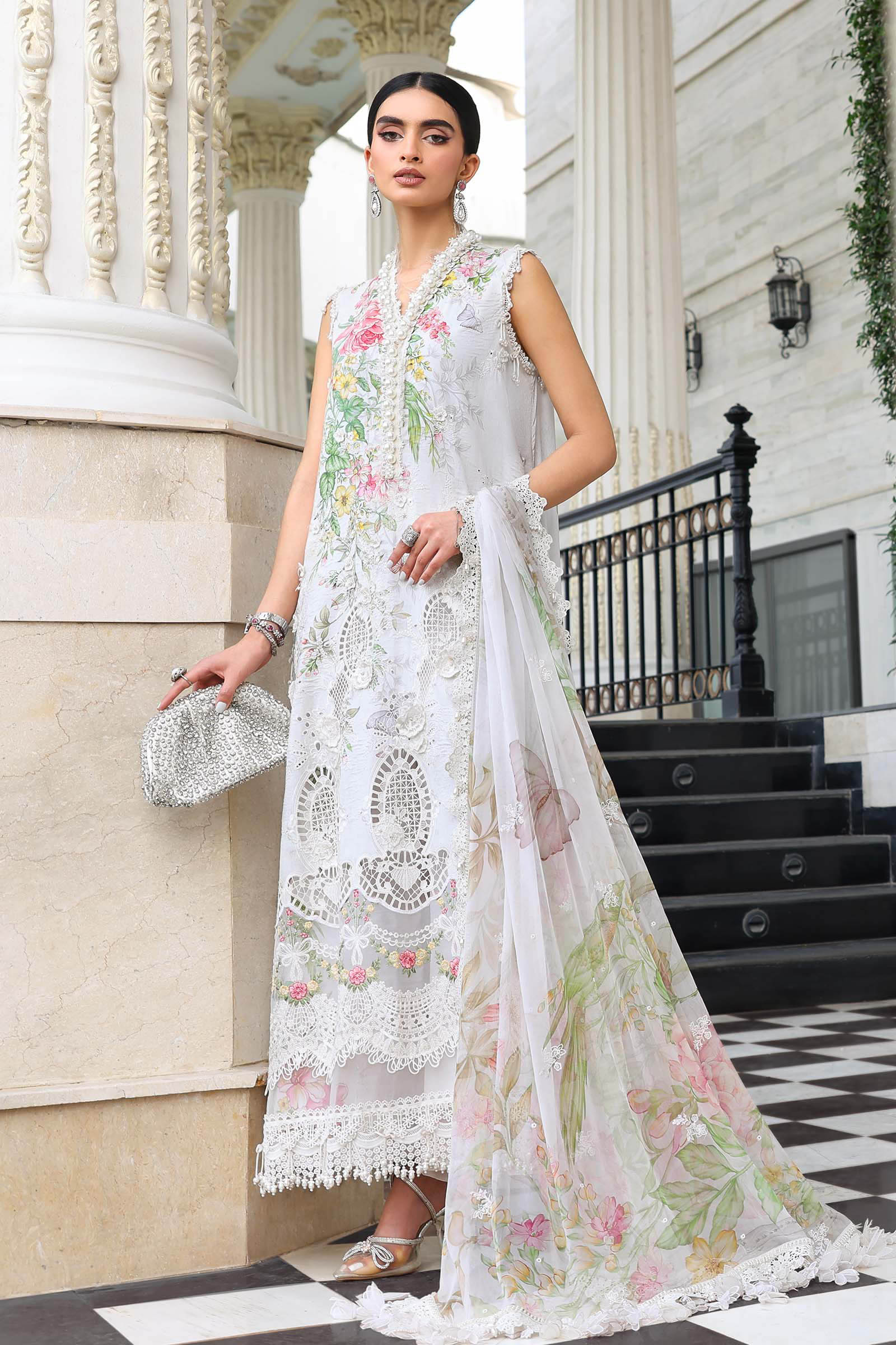 3 Piece Unstitched Embroidered Lawn Suit EL-26-03