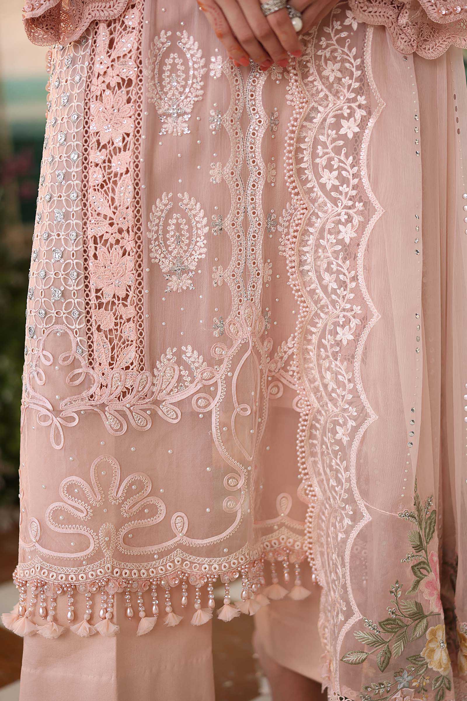 3 Piece Unstitched Embroidered Chiffon Suit - MPC-26-104