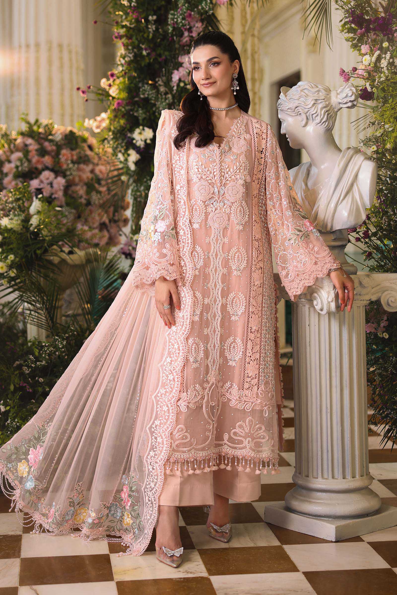 3 Piece Unstitched Embroidered Chiffon Suit - MPC-26-104