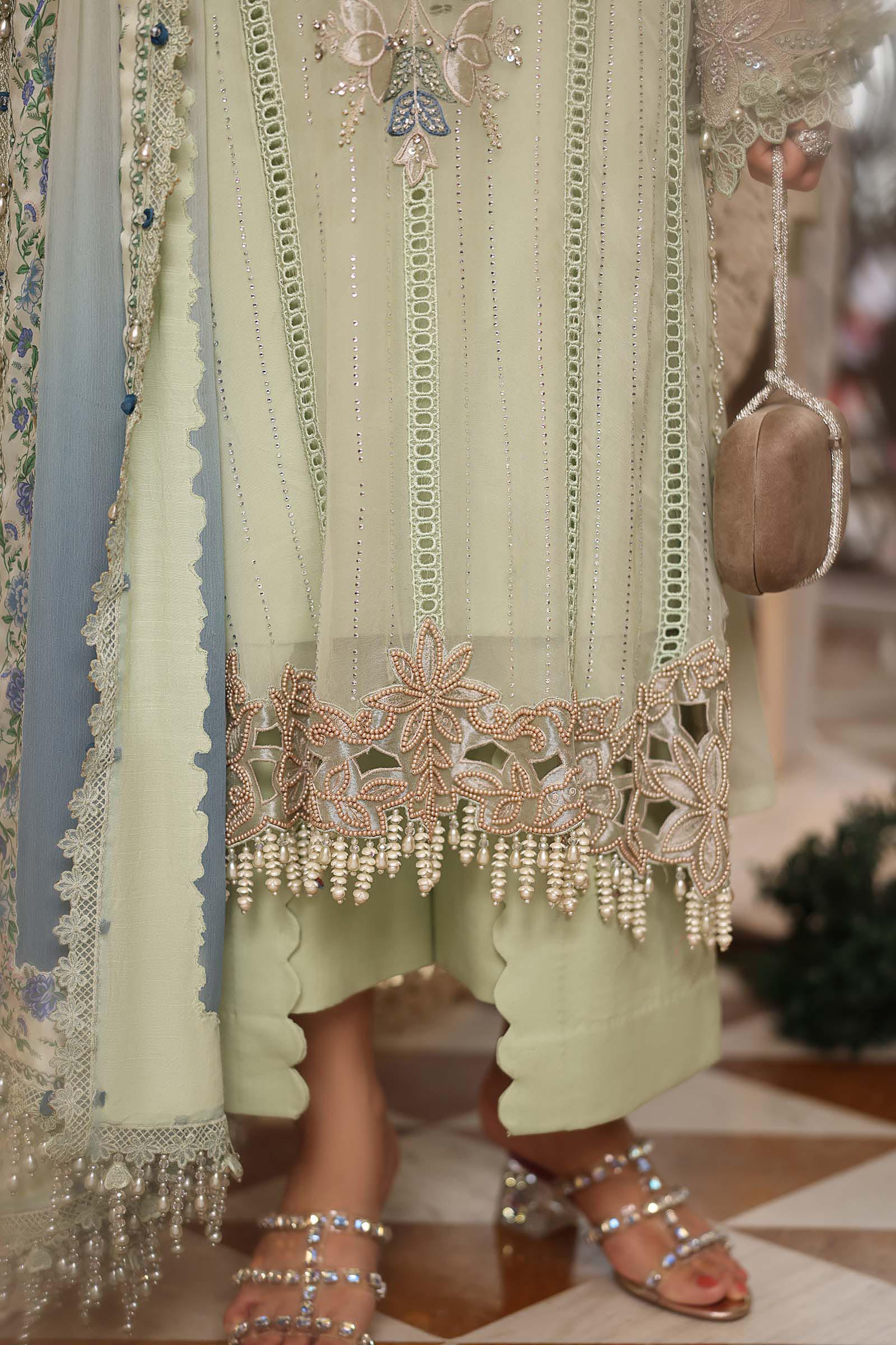 3 Piece Unstitched Embroidered Chiffon Suit - MPC-26-105