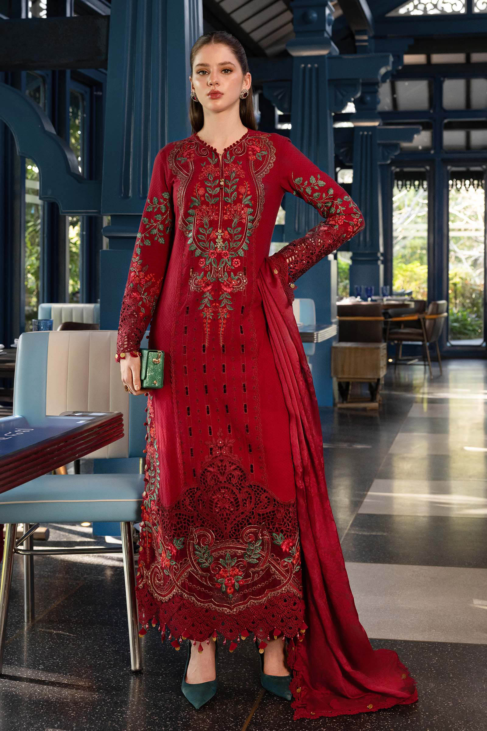 3 Piece Unstitched Embroidered Jacquard Lawn Suit EL-26-05