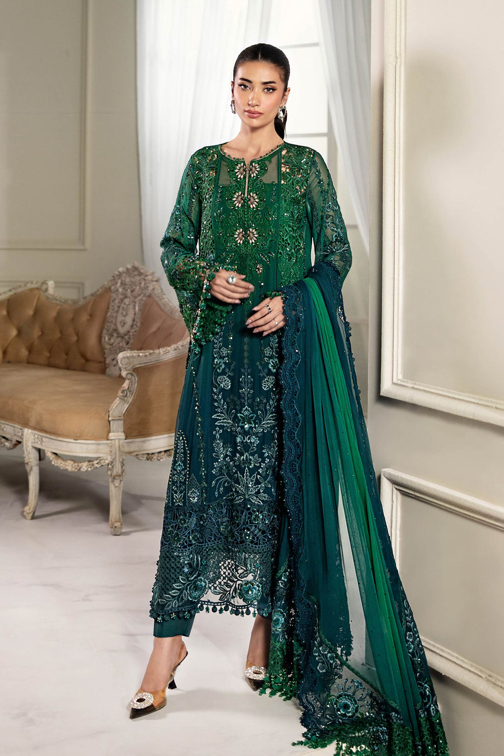 3 Piece Unstitched Embroidered Chiffon Suit | MPC-25-106 (Copy ...