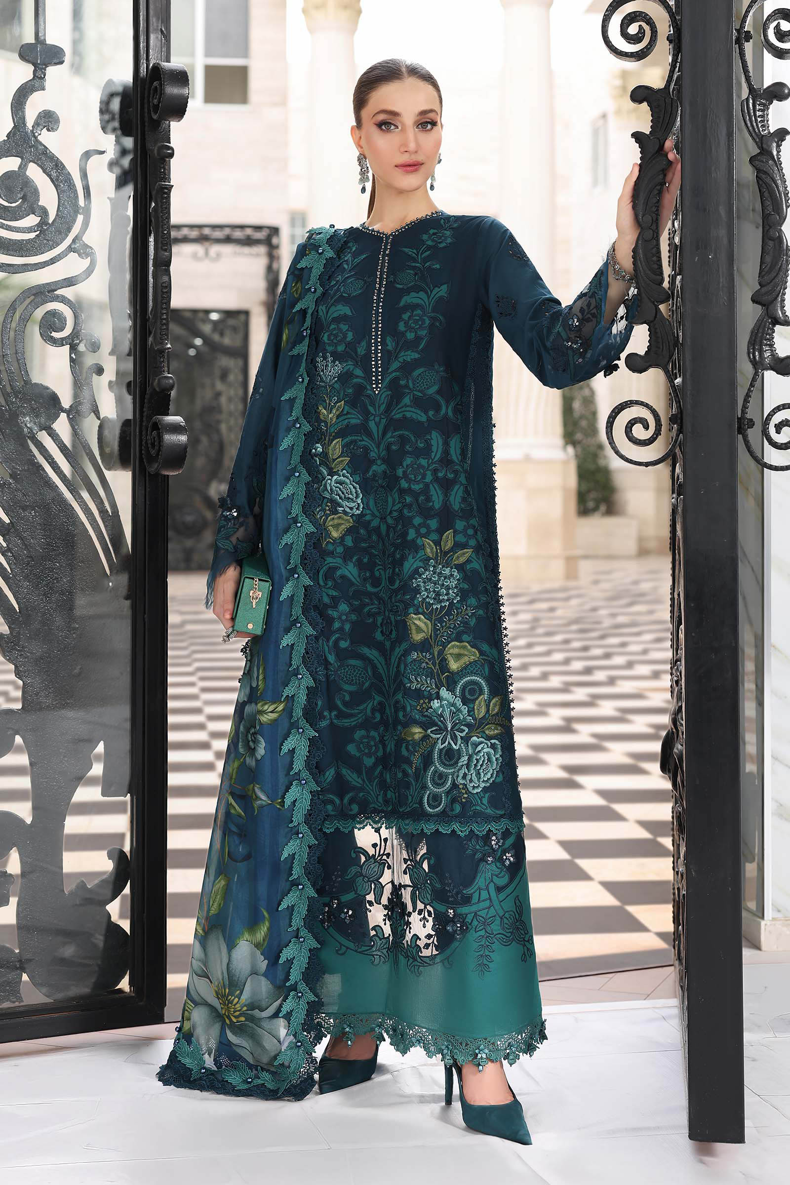 3 Piece Unstitched Embroidered Lawn Suit EL-26-06