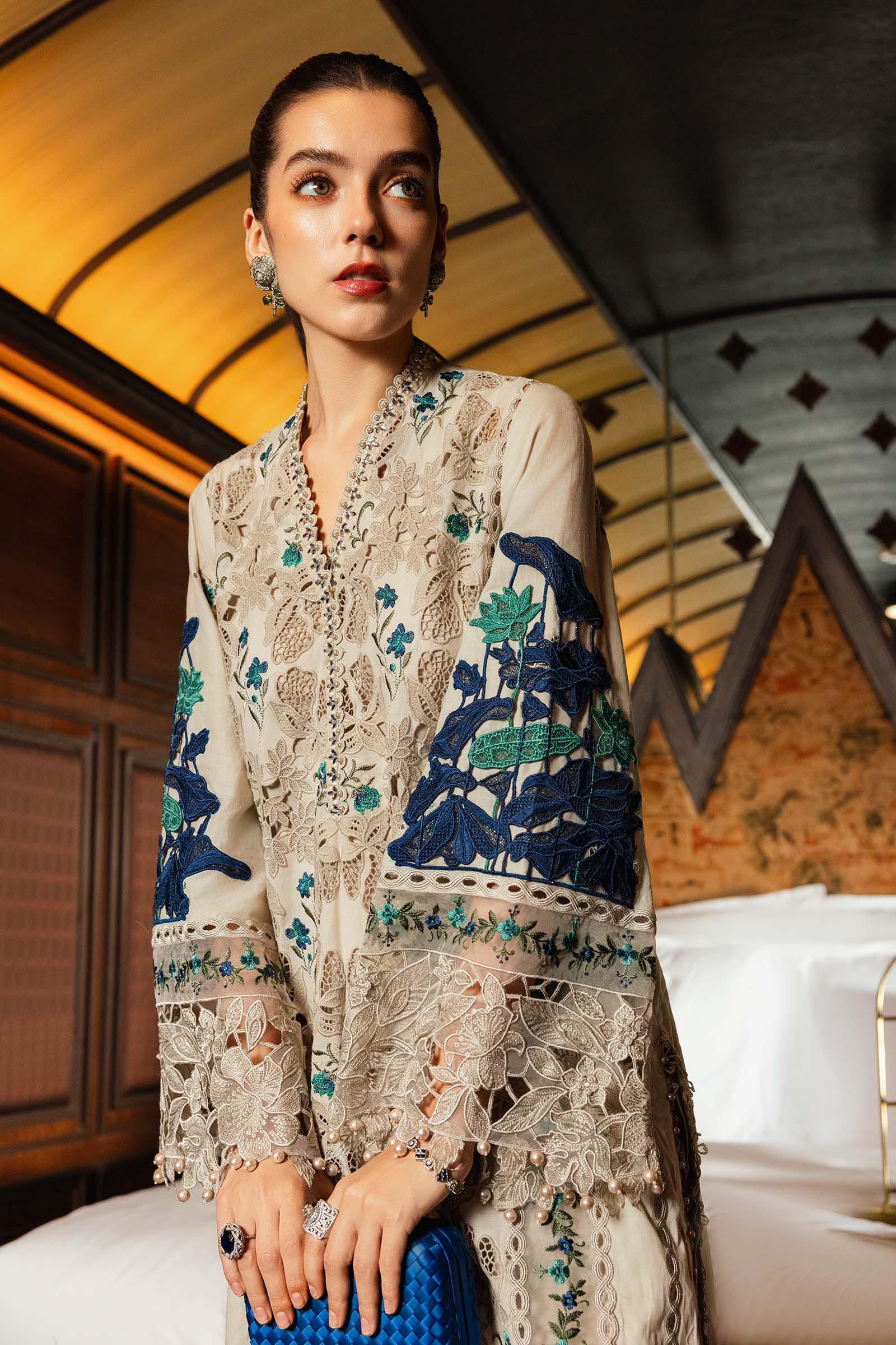 3 Piece Unstitched Embroidered Lawn Suit EL-26-08