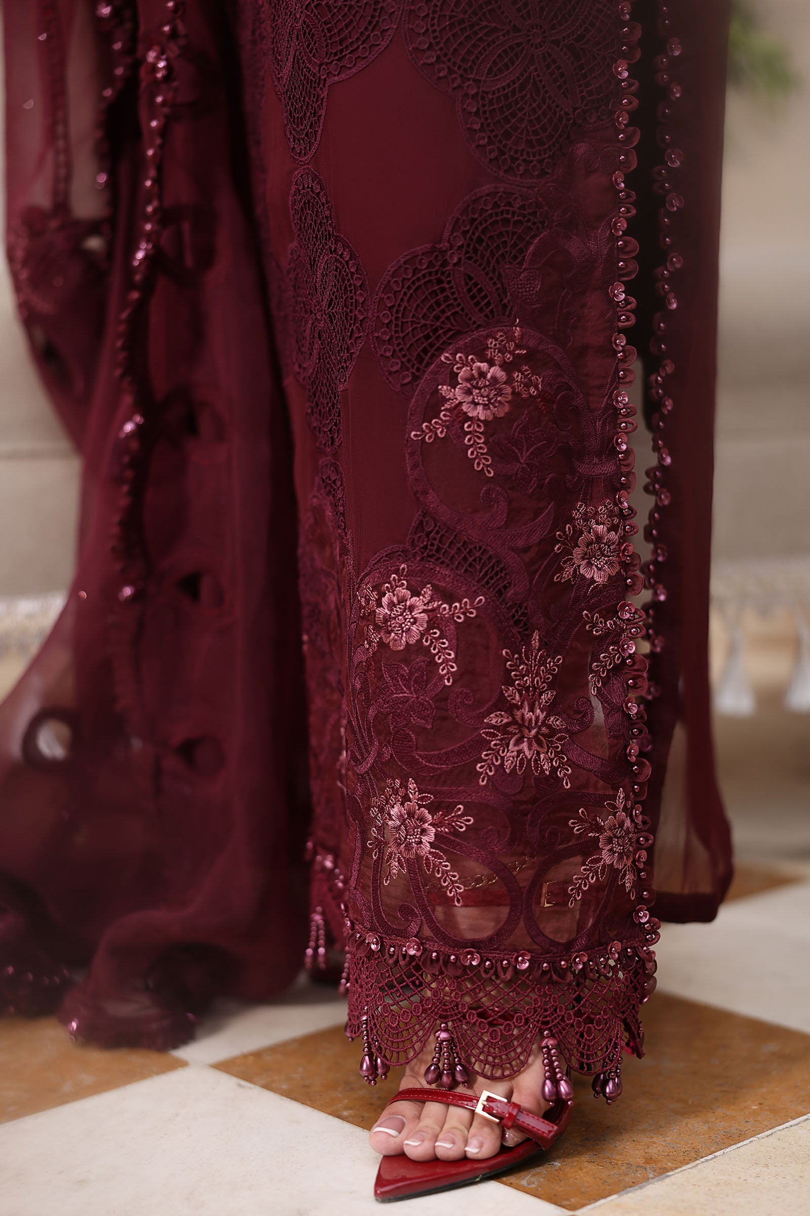 3 Piece Unstitched Embroidered Chiffon Suit - MPC-26-108