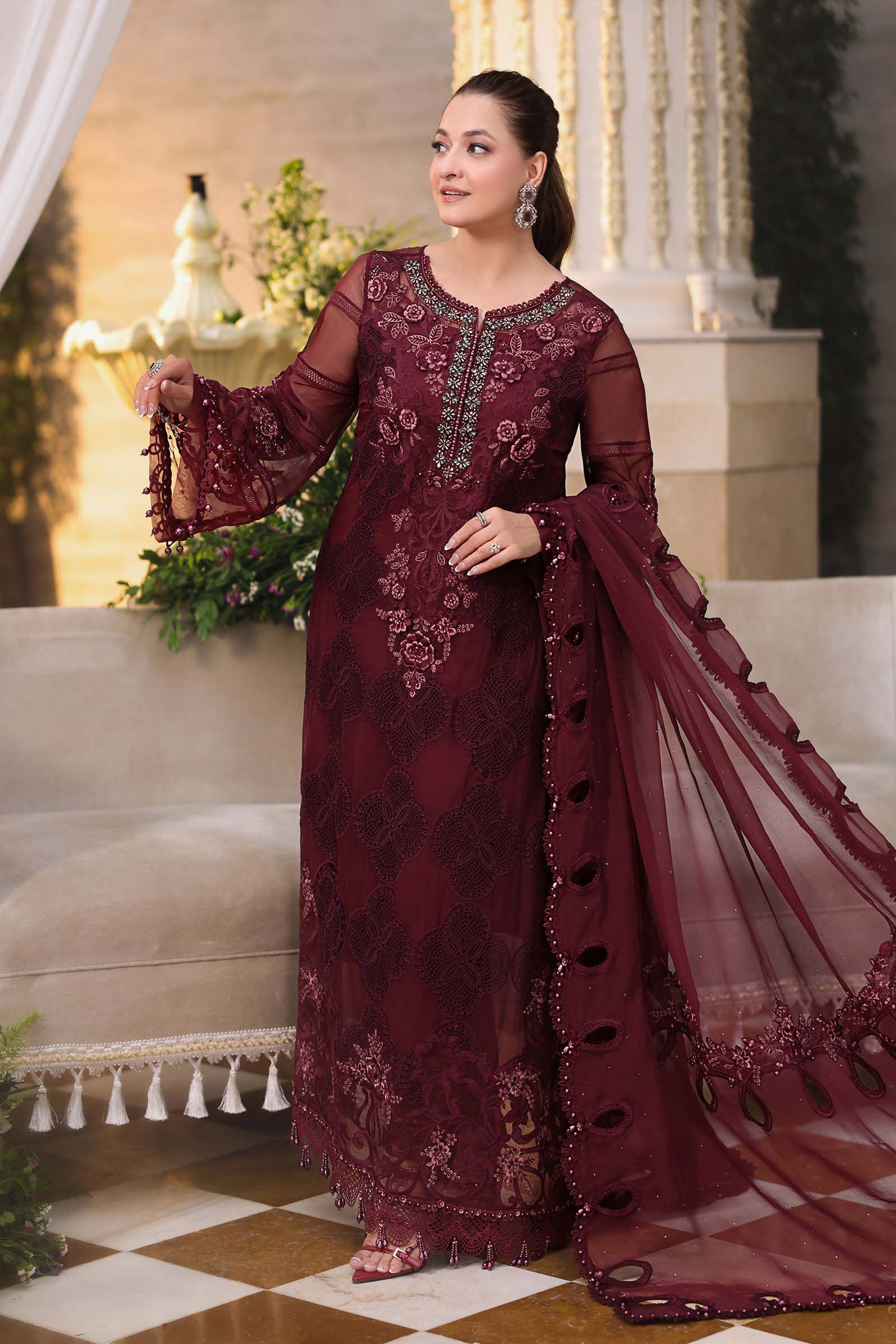 3 Piece Unstitched Embroidered Chiffon Suit - MPC-26-108