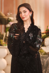 3 Piece Embroidered Chiffon Suit MPC-26-204-Black