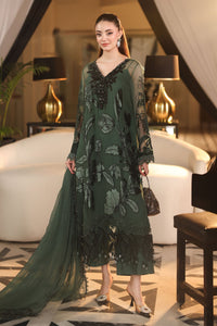 3 Piece Embroidered Chiffon Suit MPC-26-207-Pine Green