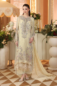 3 Piece Embroidered Chiffon Suit MPC-26-208-Pastle Sunshine