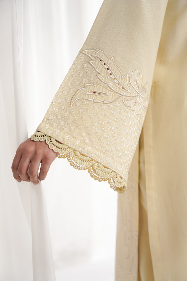 BUTTER YELLOW LUXURY EMBROIDERED 3PCS SET NPA3-25420 (EID 2025 READY TO WEAR)
