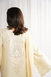 BUTTER YELLOW LUXURY EMBROIDERED 3PCS SET NPA3-25420 (EID 2025 READY TO WEAR)