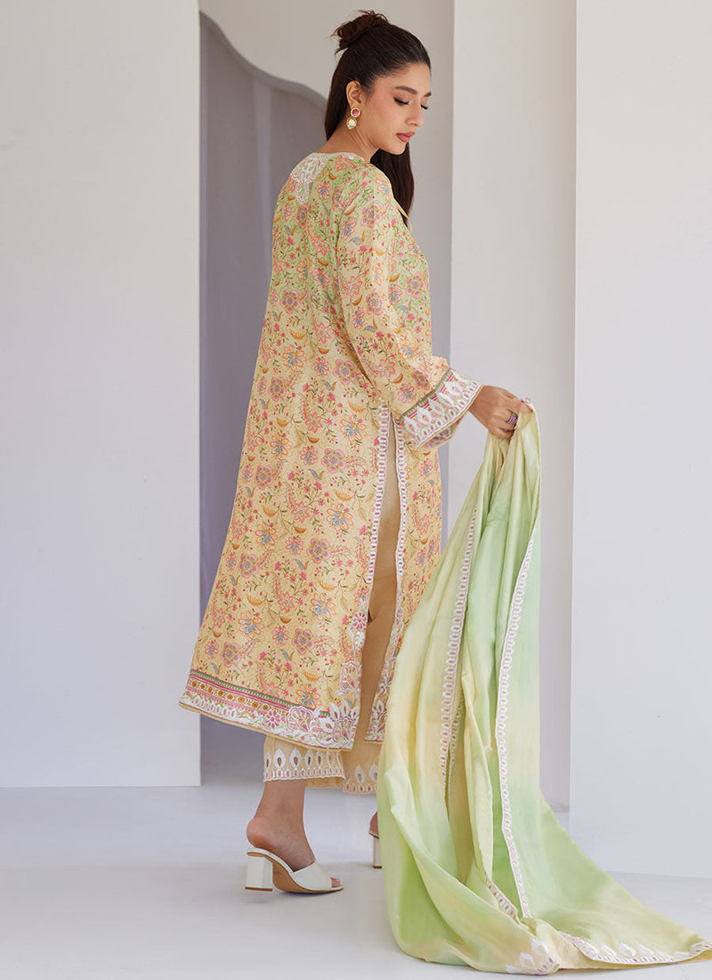 Leora Ombre Shirt, Pants and Dupatta