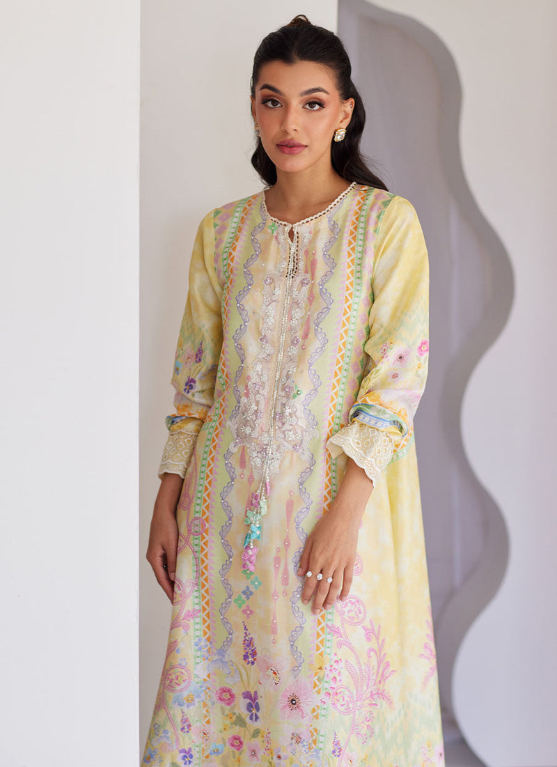 Cali Raw Silk Kaftan with Dupatta