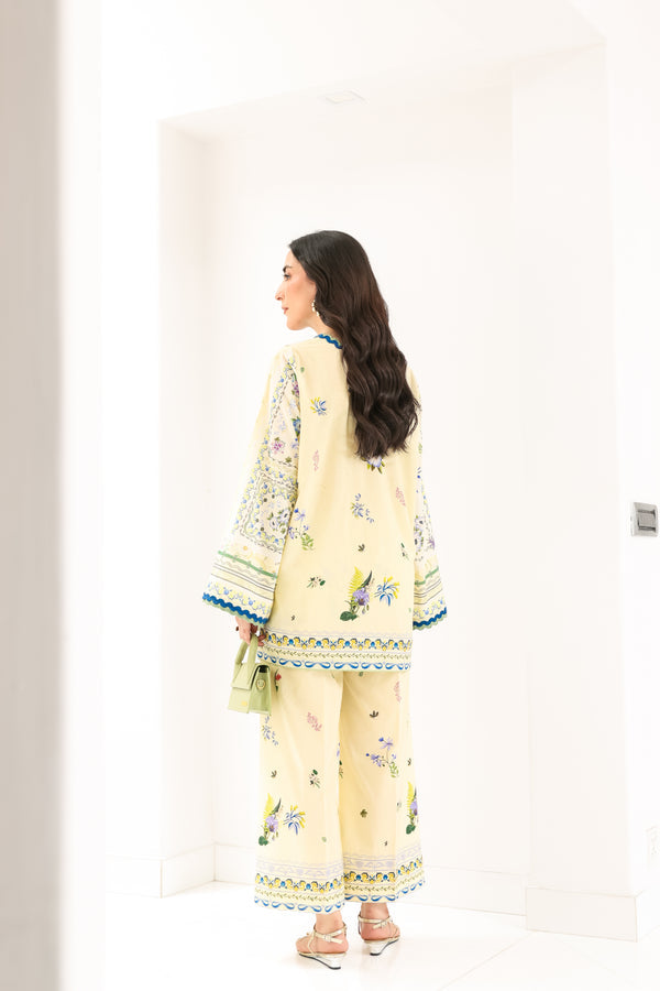 BUTTER YELLOW LUXURY PRINTED 2PCS SET (NPA2-25311) READY TO WEAR