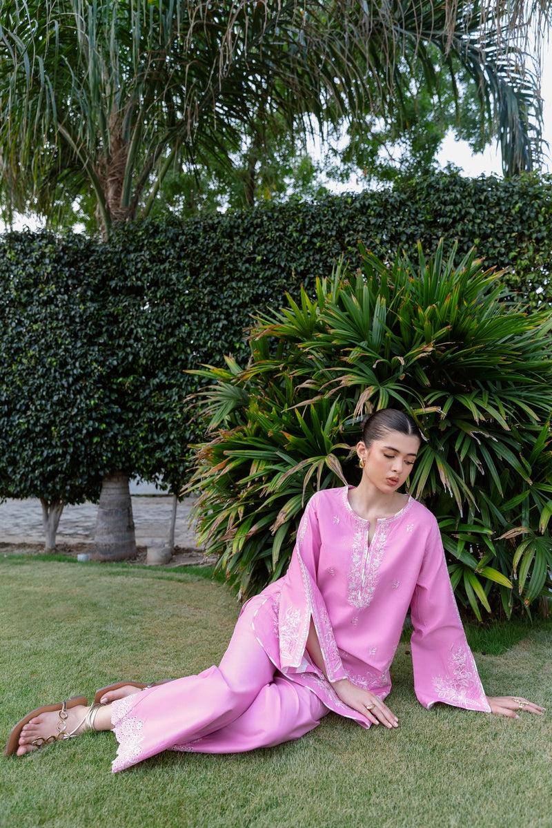 PINK LUXURY EMBROIDERED 2PCS SET (NPA2-25305) - READY TO WEAR