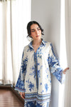 OFF-WHITE & BLUE LUXURY PRINTED 2PCS SET (NPA2-25308)- READY TO WEAR