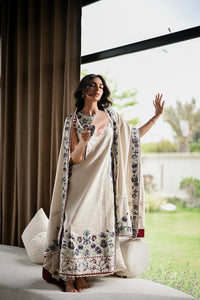 IVORY LUXURY EMBROIDERED KARANDI SET (NEL-25626)