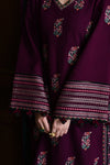 DEEP PLUM LUXURY EMBROIDERED KARANDI SET (NEL-25627)