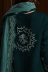 EMERALD GREEN LUXURY EMBROIDERED KARANDI SET (NEL-25623)